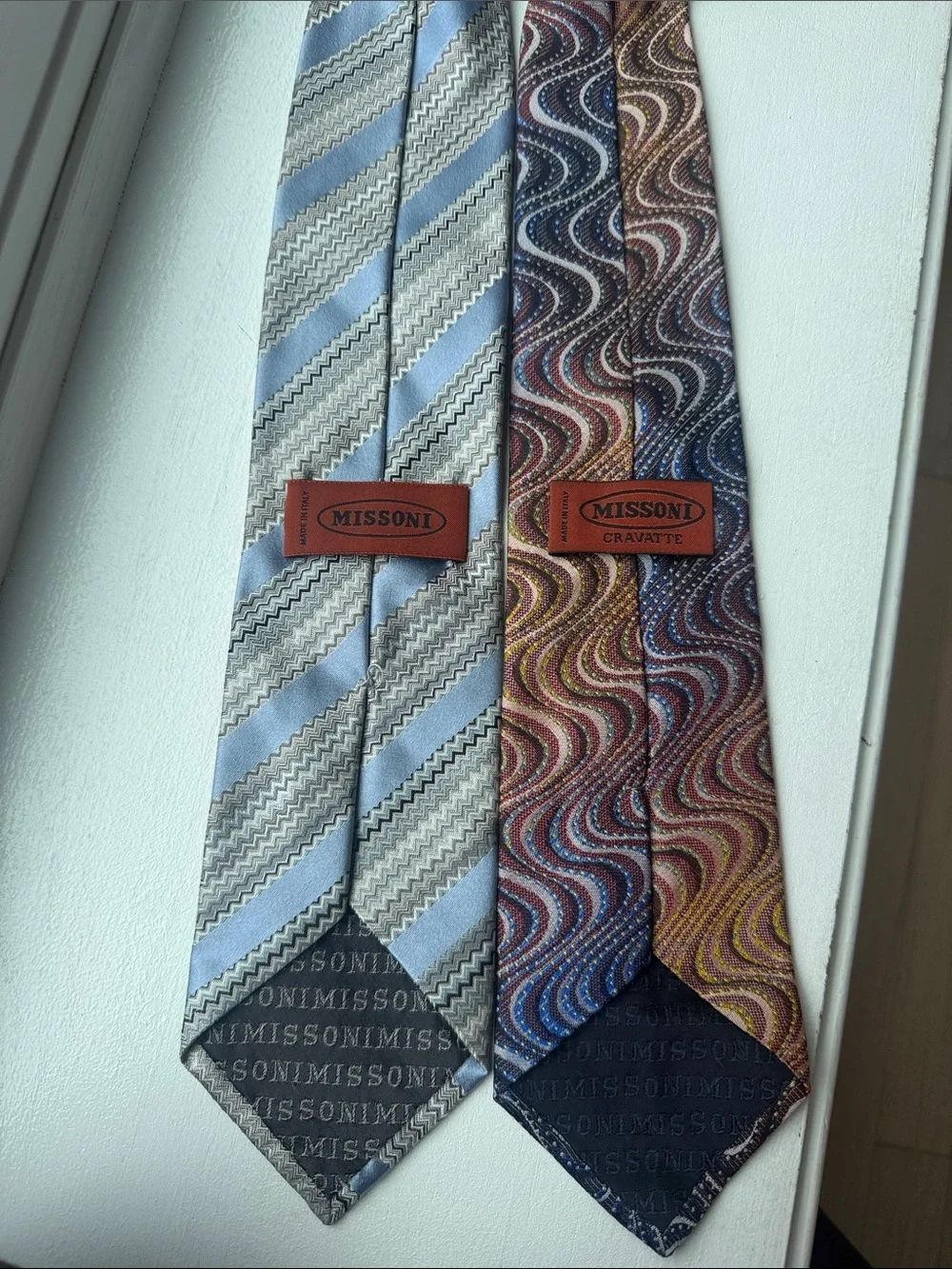 Missoni Men's Patterned Silk Tie ties - Blue & Multicolor
